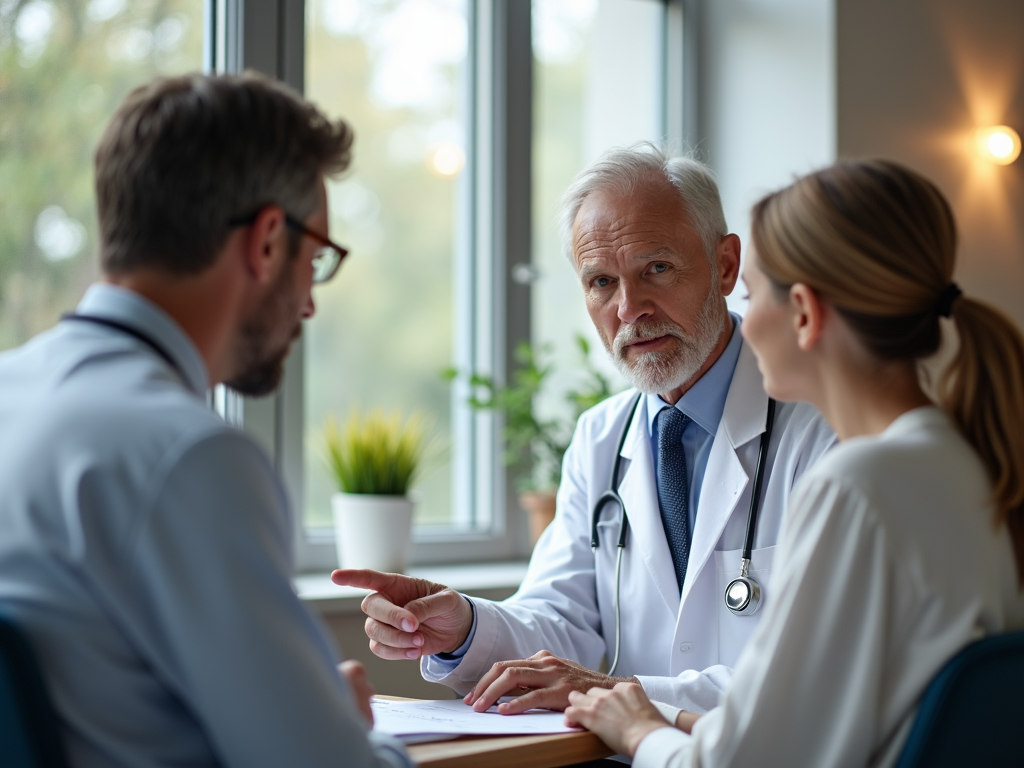 Doctor discussing infertility diagnosis with a couple