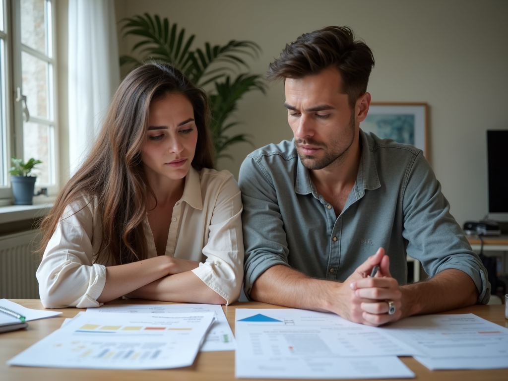 Couple discussing fertility treatment costs