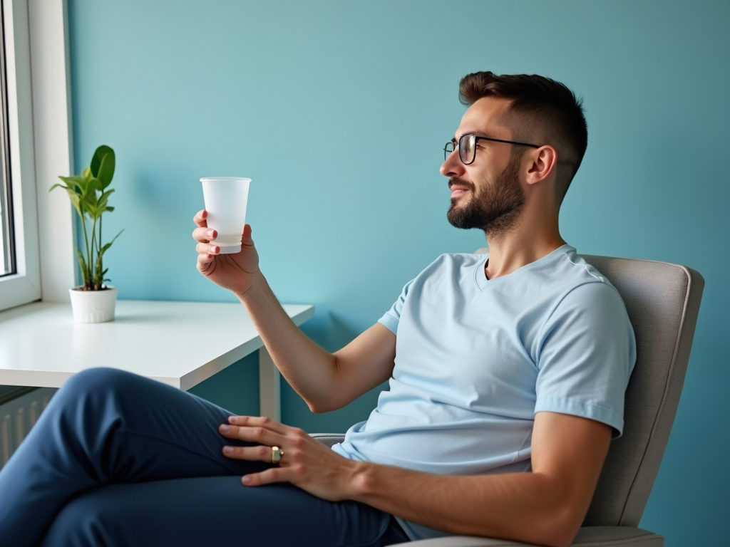 Man preparing for sperm banking