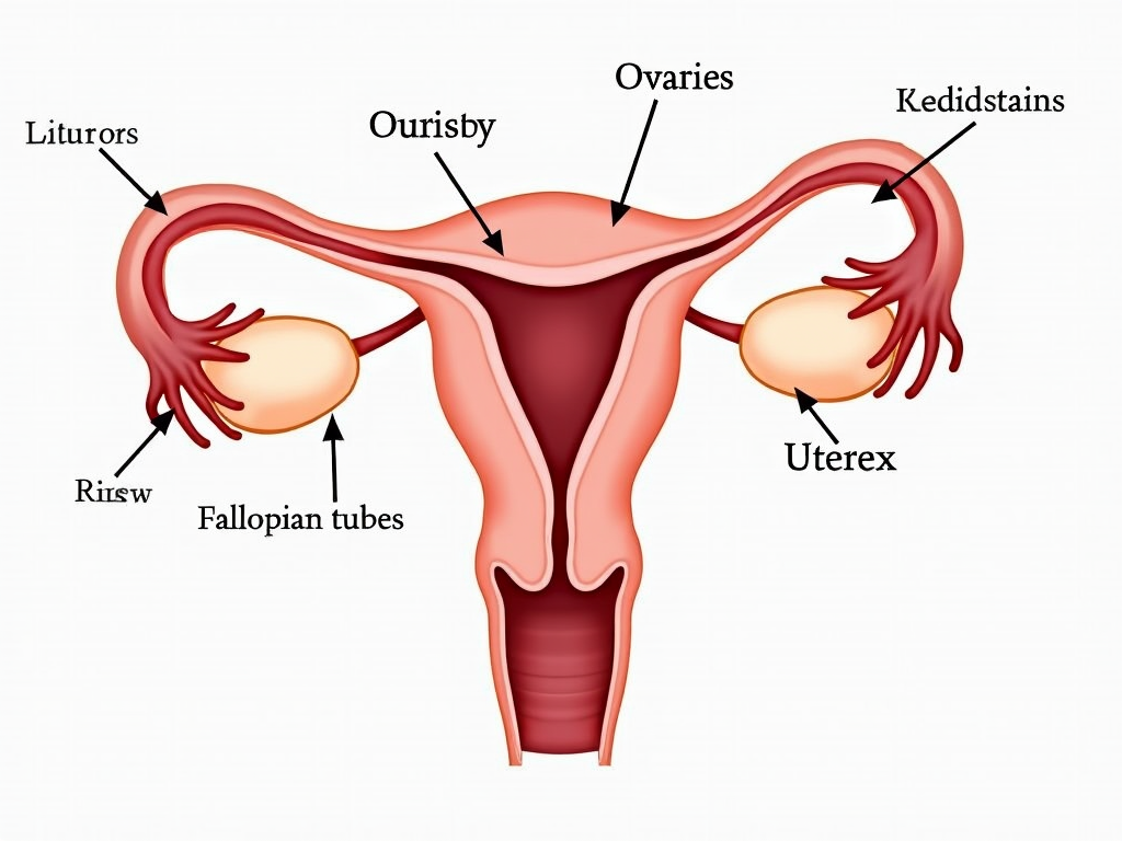 Diagram of female reproductive system