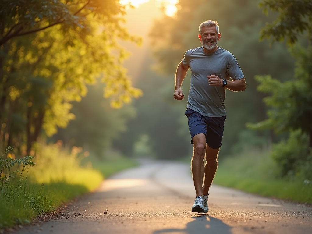 Man jogging to improve health