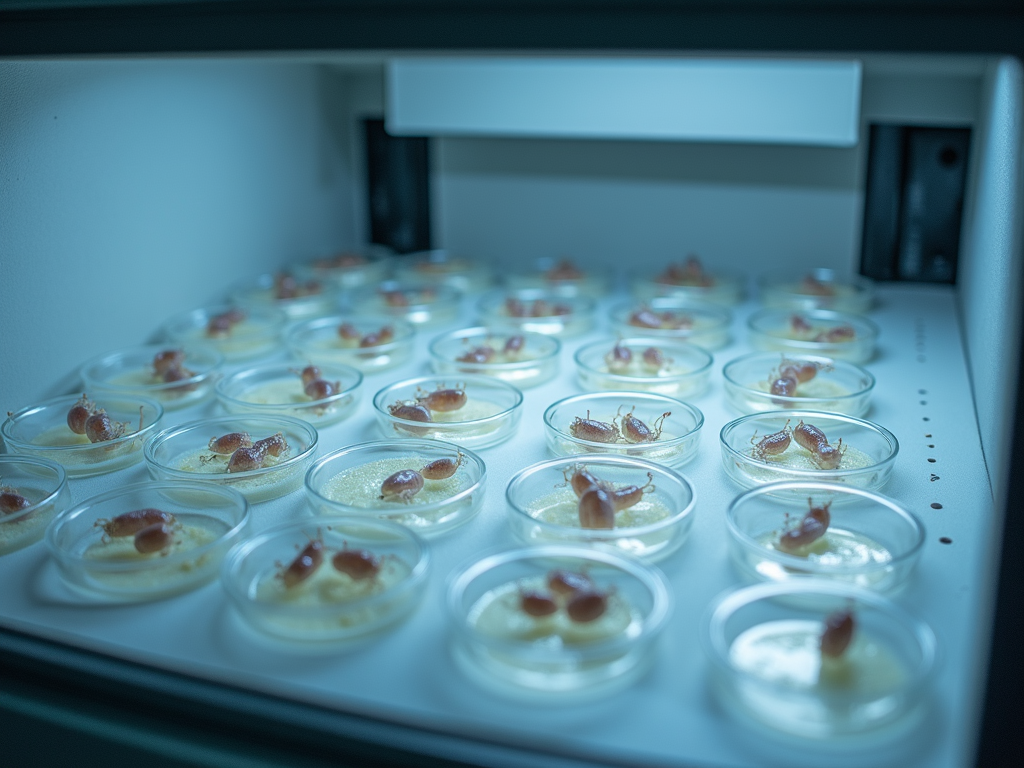 Embryos being cultured in an incubator.