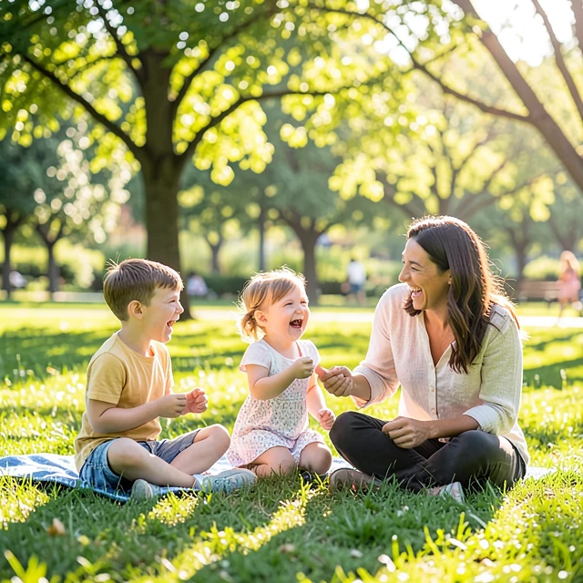 Family enjoying time together after overcoming unexplained infertility