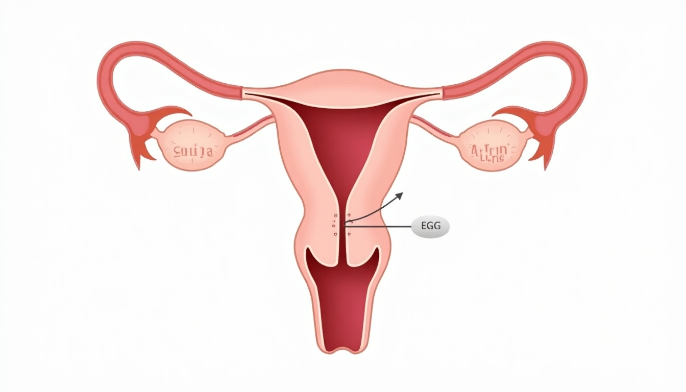 Female reproductive system ovulation diagram