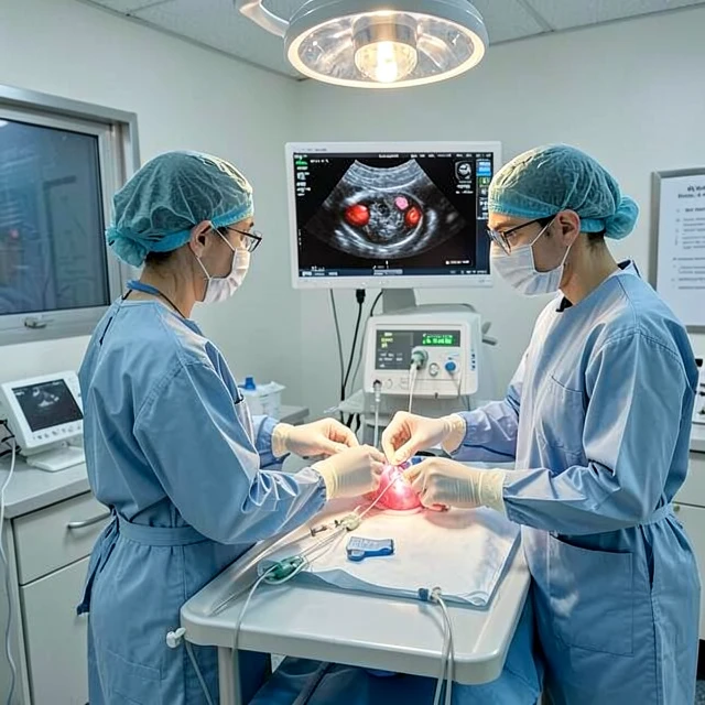IVF egg retrieval procedure in a fertility clinic