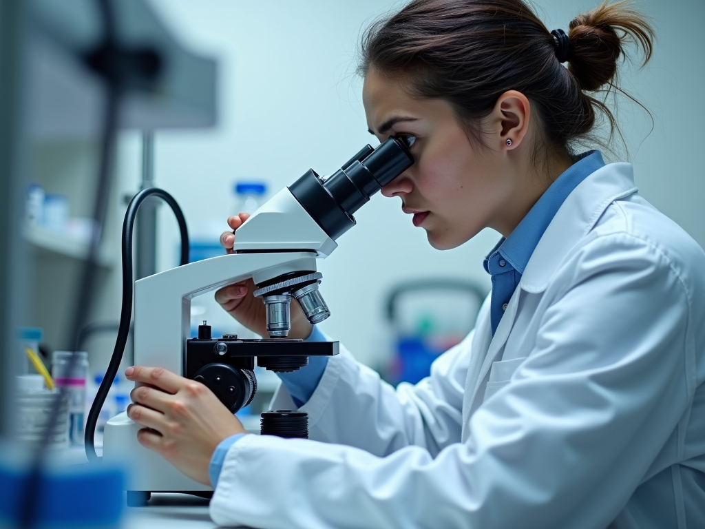 Semen analysis in a fertility lab.