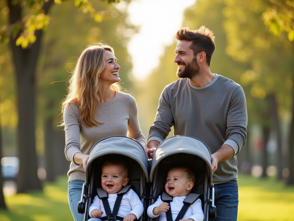 Couple with twins after fertility treatment