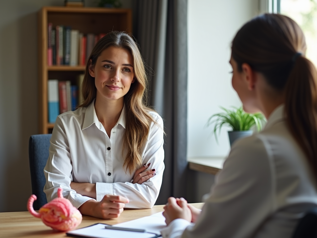 Cancer patient discussing fertility preservation with doctor