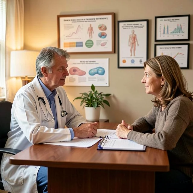 Doctor consulting couple on fertility treatments
