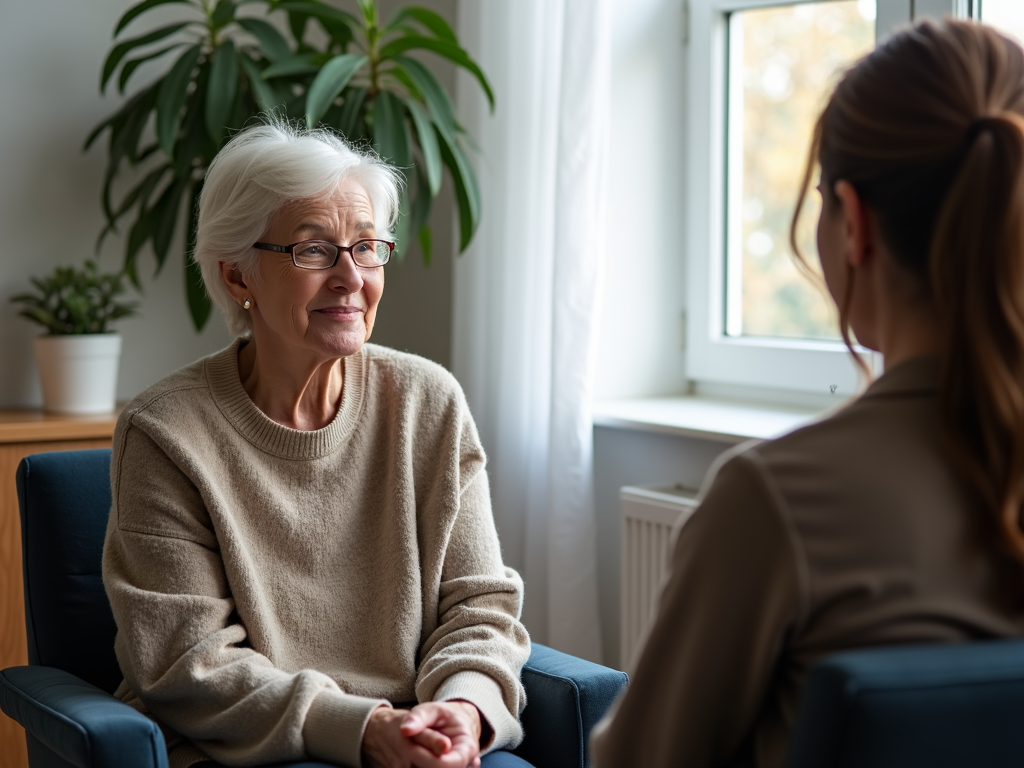 Woman in fertility counseling session