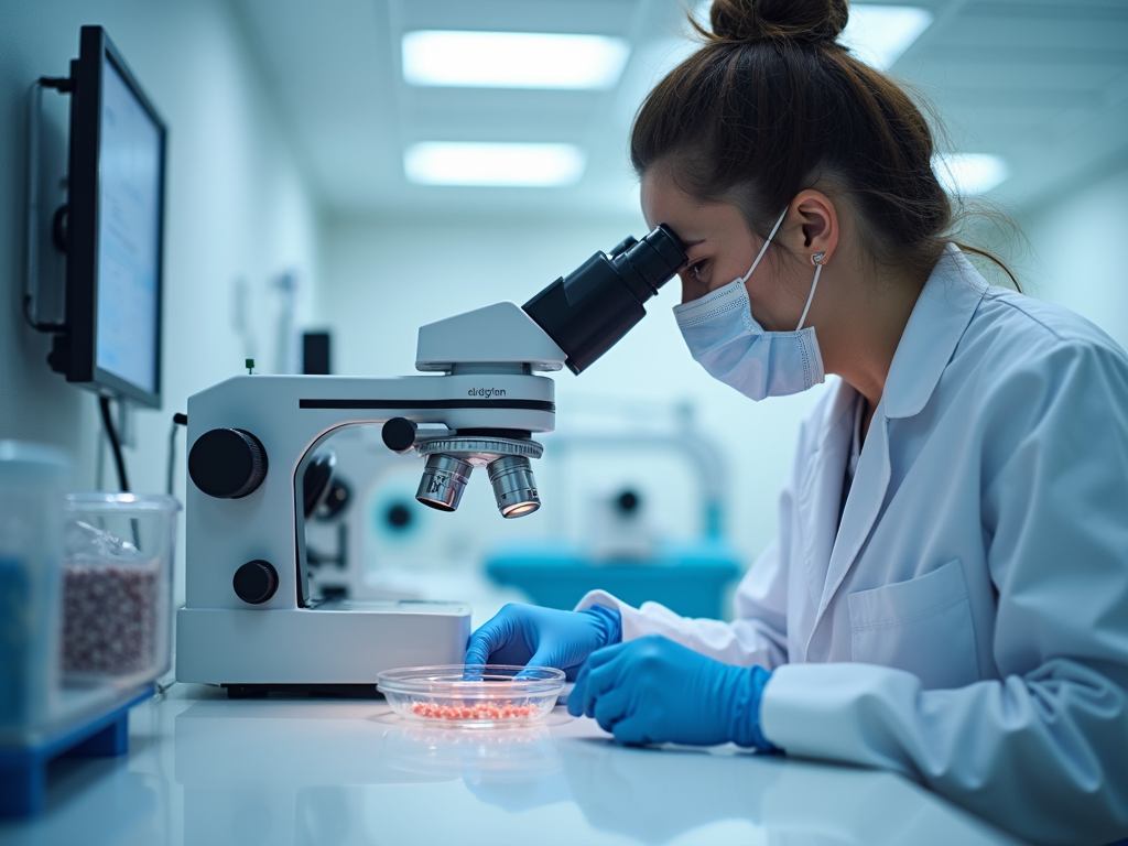 Embryologist working in IVF lab