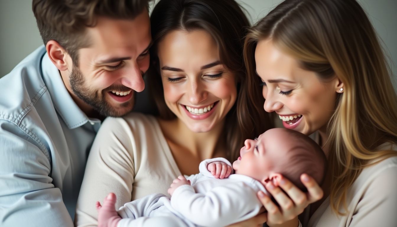 Happy family after successful fertility treatment