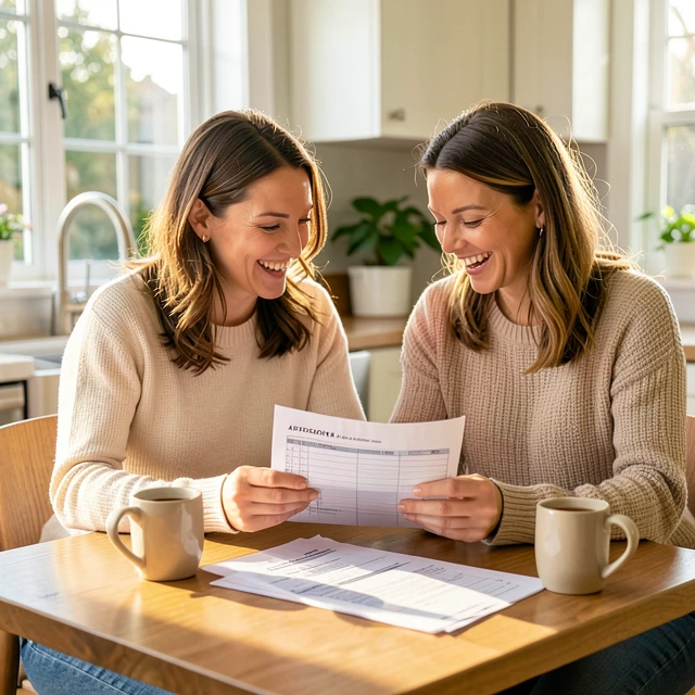 Couple preparing their adoption checklist together at home