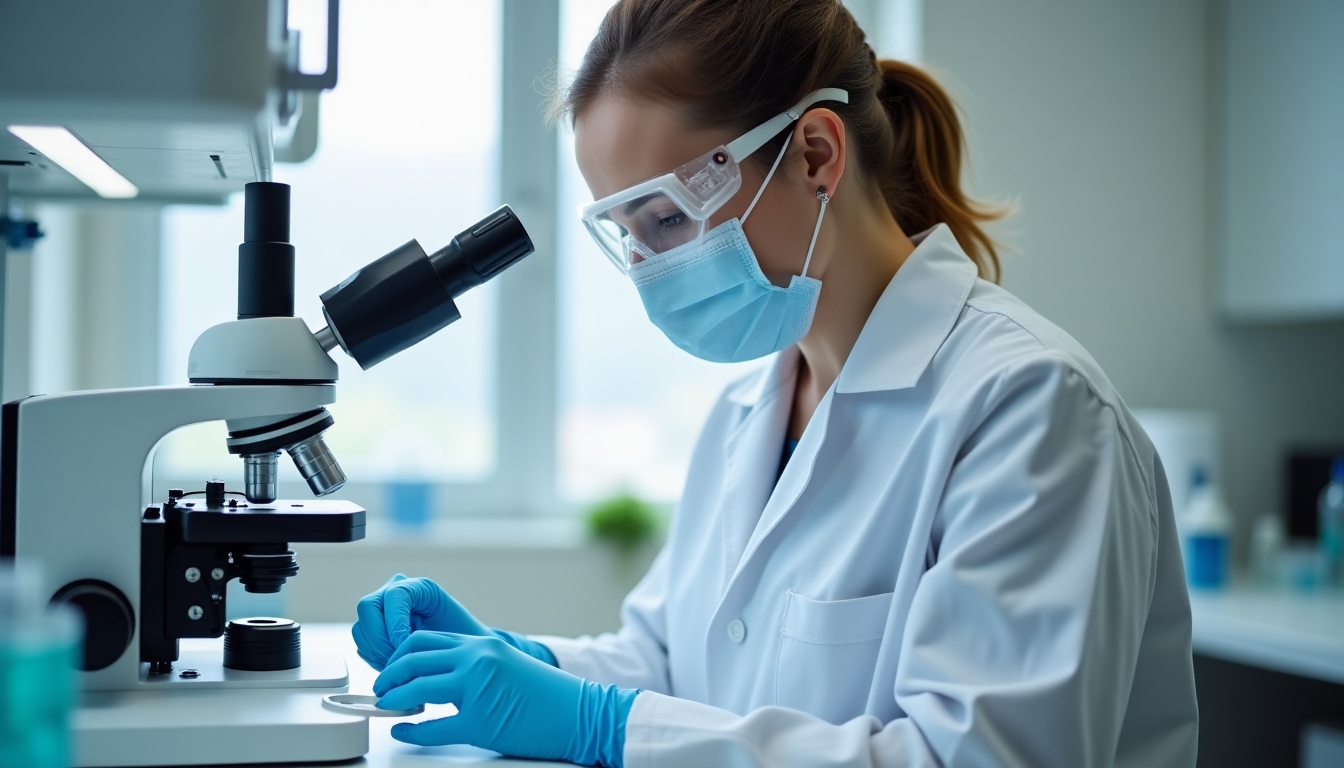 Lab technician fertilizing eggs in a fertility clinic