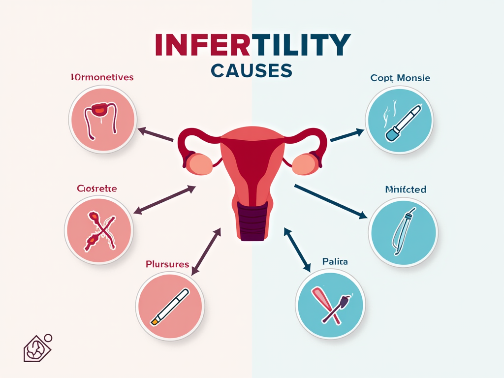 Infographic illustrating common causes of infertility