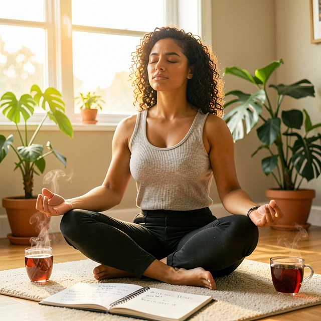 Woman practicing mindfulness to build emotional resilience during health challenges