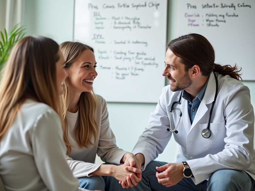 Couple consulting with fertility specialist