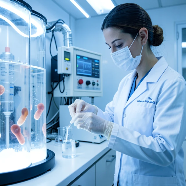 Fertility lab preserving embryos through cryopreservation