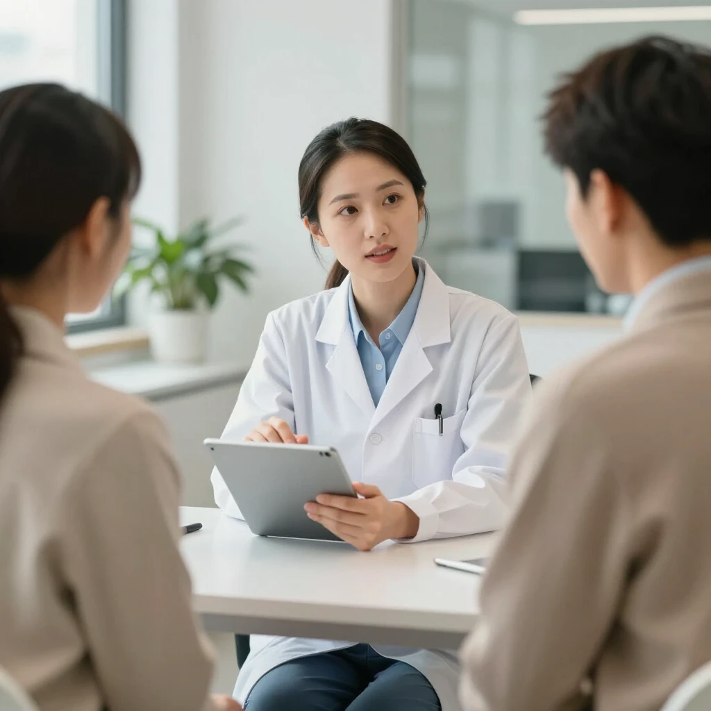 Patient consulting with a reproductive endocrinologist about fertility options