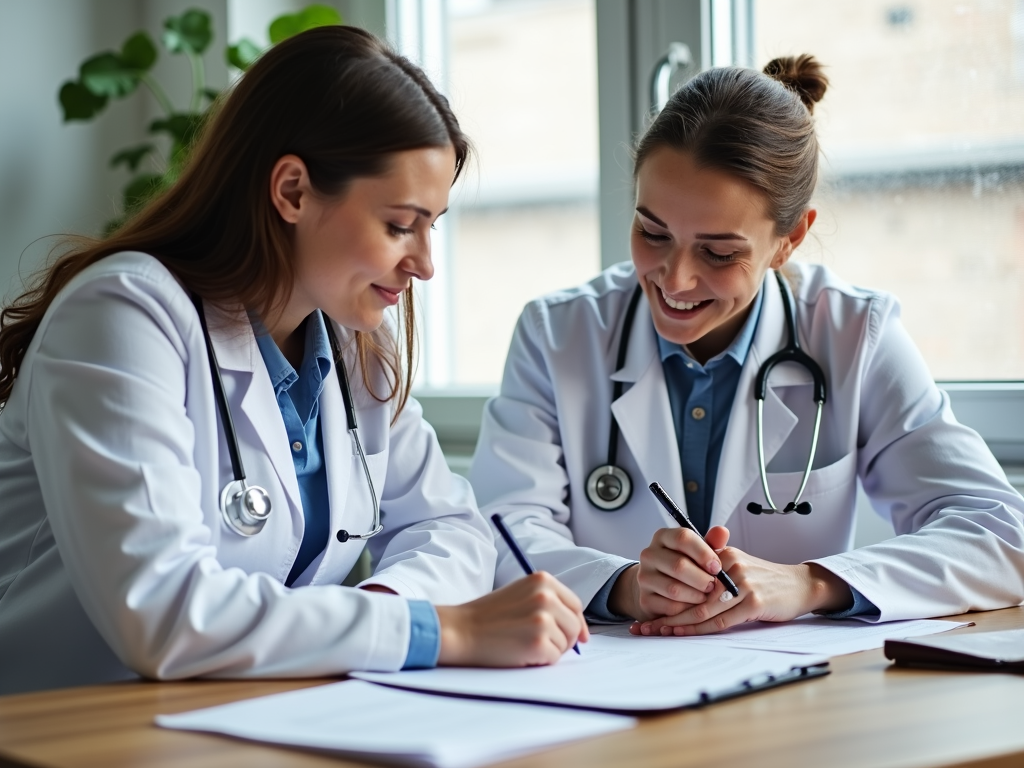 Fertility specialist explaining PCOS options to a patient.