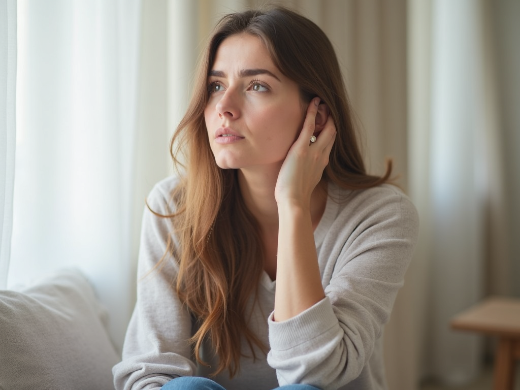 Woman with PCOS symptoms