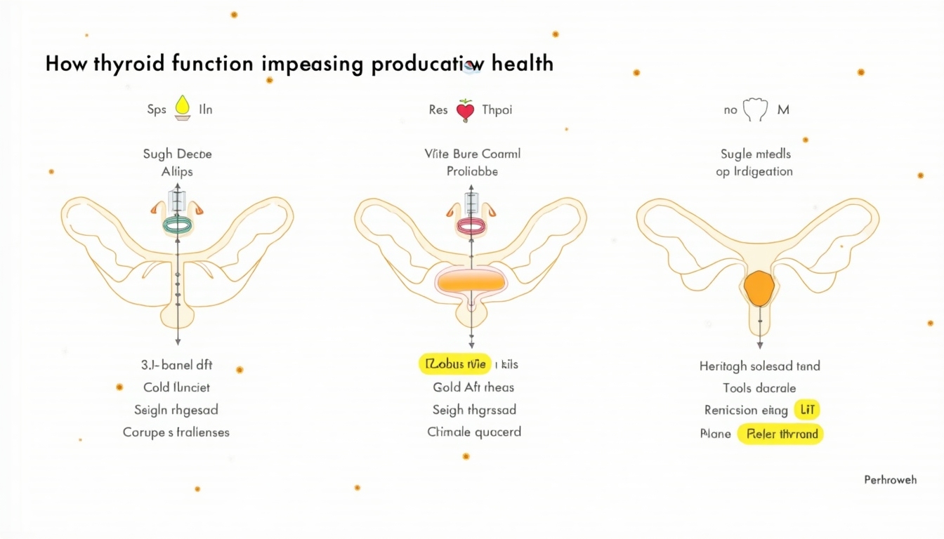 An illustration of thyroid gland function related to reproduction