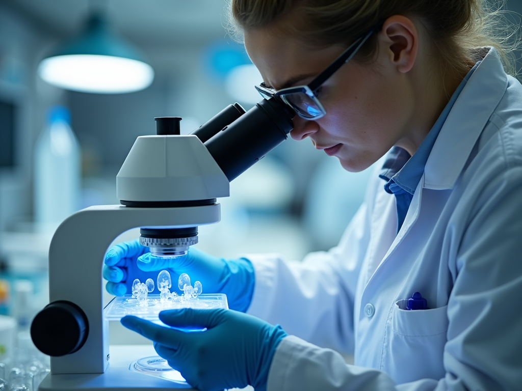 A scientist carefully examines embryos during the IVF process, highlighting the precision of modern fertility treatments.