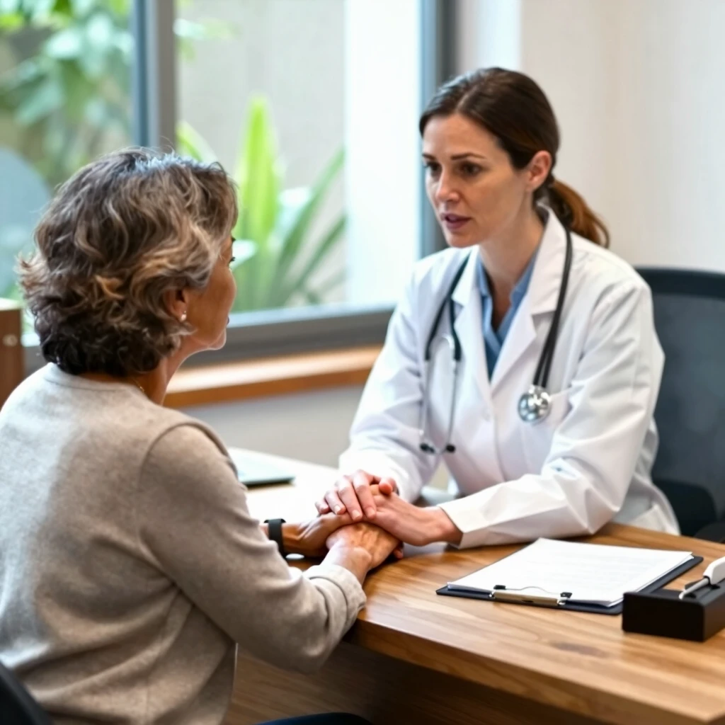 Couple consulting with fertility specialist in a warm office setting