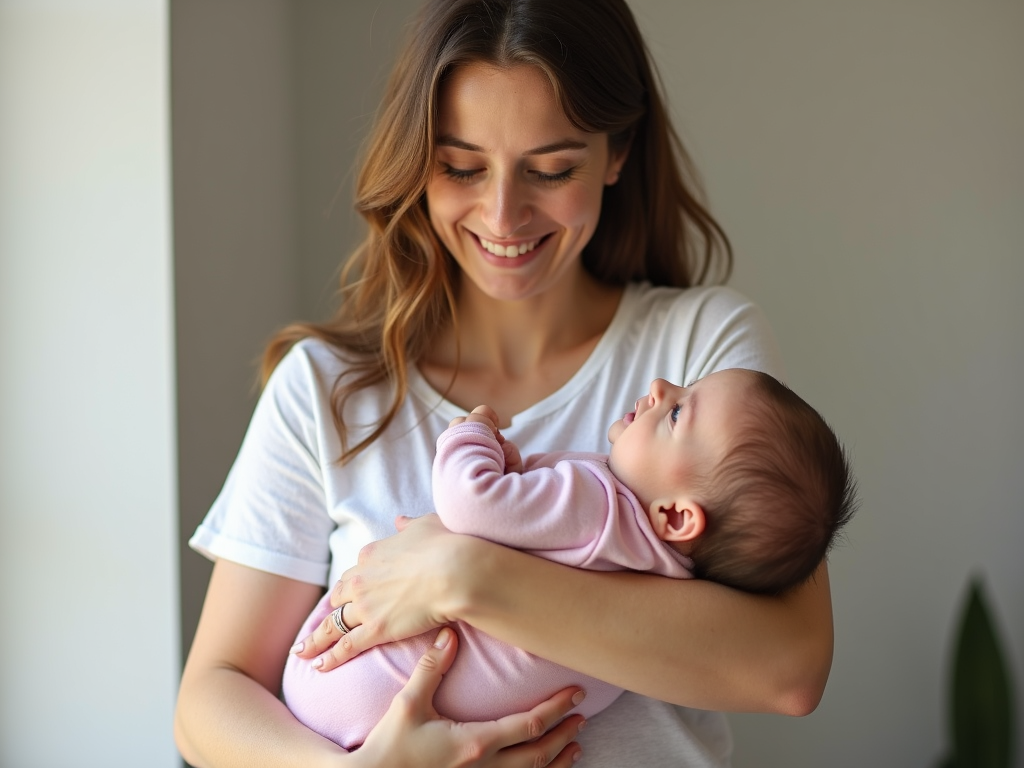 A cancer survivor embracing parenthood after successful fertility preservation.