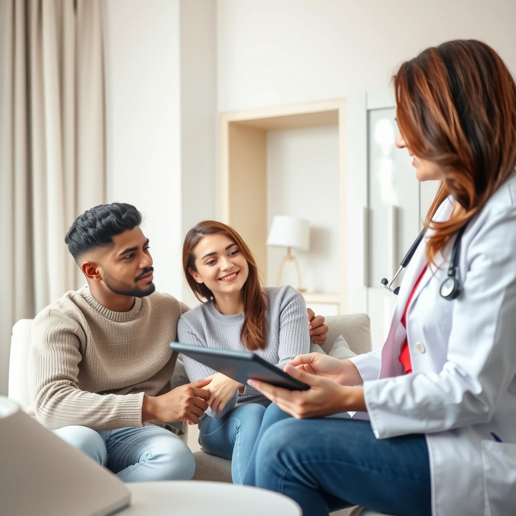 Couple consulting with a fertility doctor about treatment options