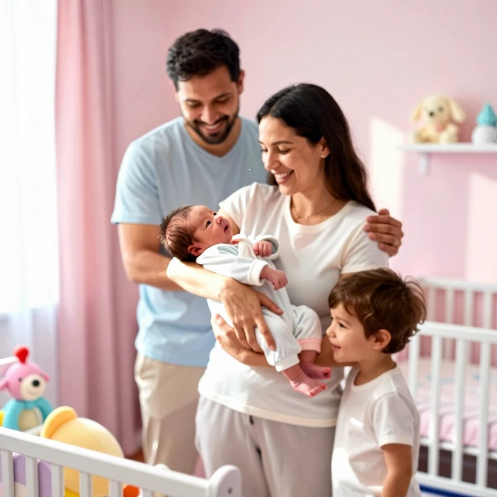Happy family after successful IVF journey