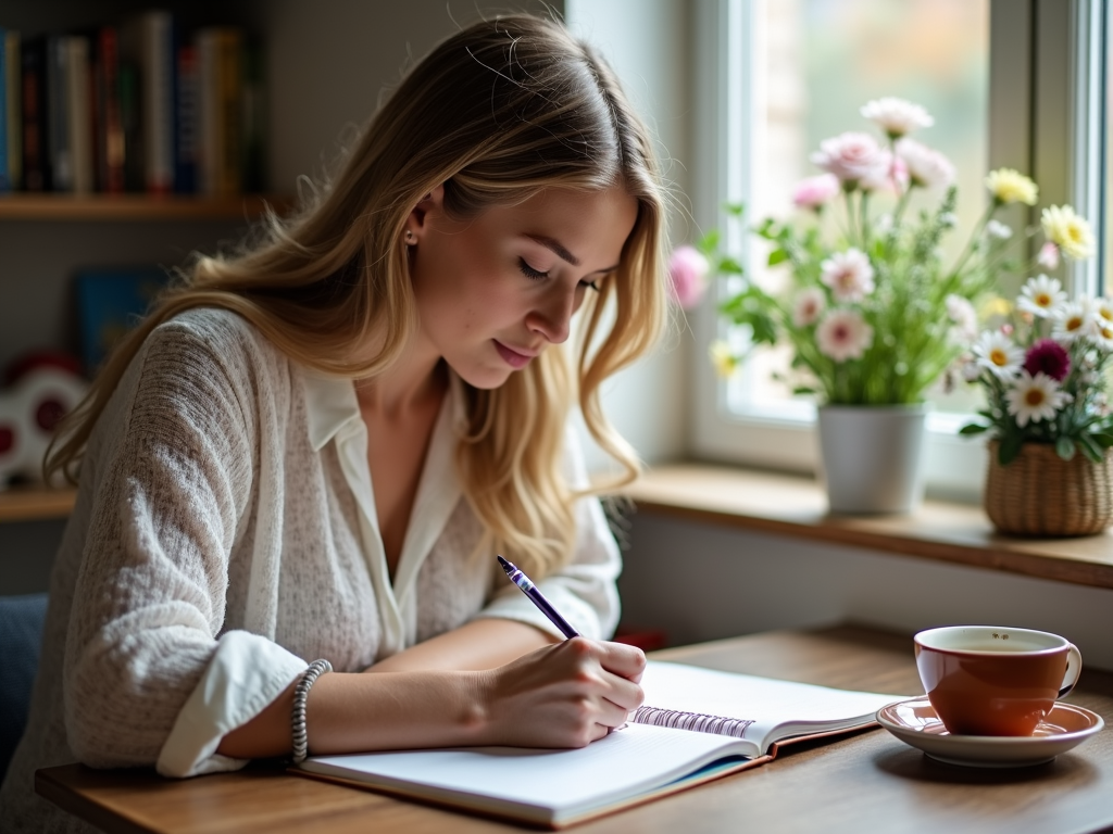 Woman journaling
