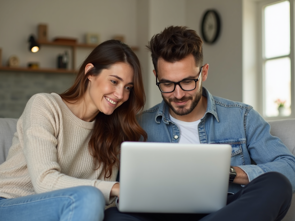 Couple researching fertility treatments
