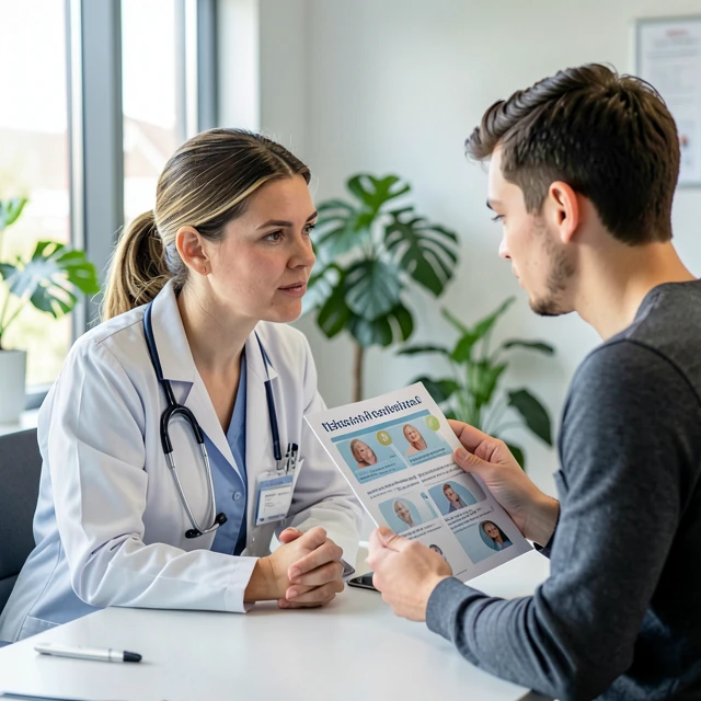 Doctor and patient discussing fertility preservation options in a clinic