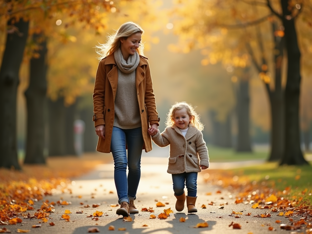 A mother and child in a park after successful embryo freezing.