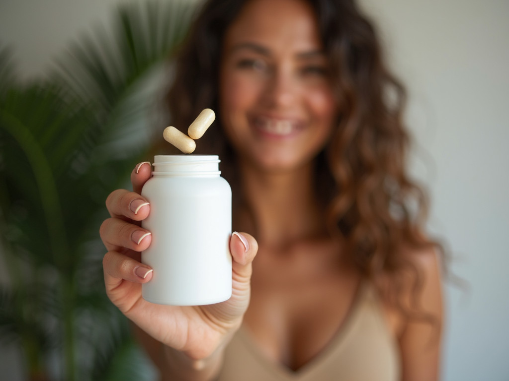 Woman with supplements