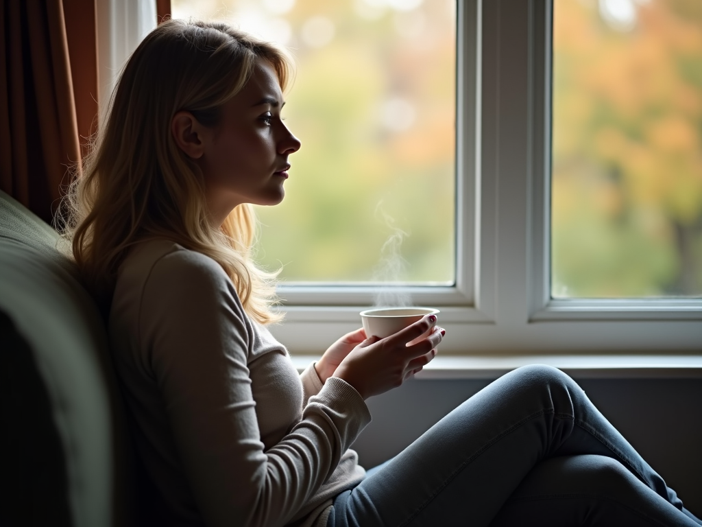 Woman reflecting on unexplained infertility