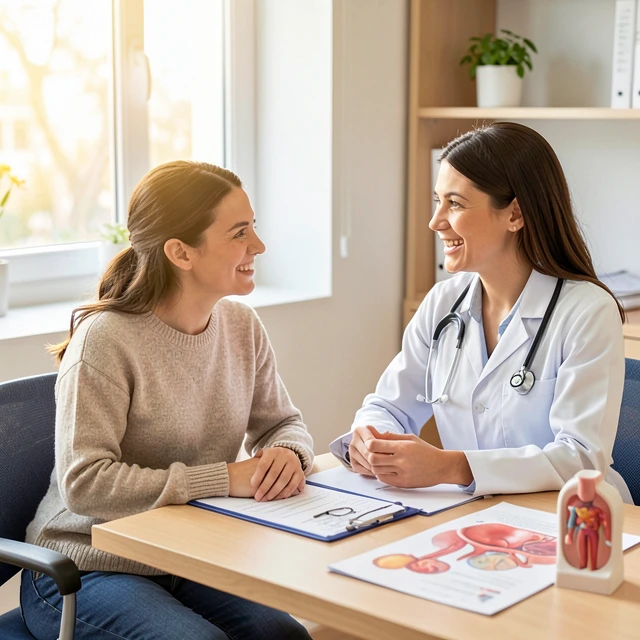 Couple consulting with fertility specialist about options