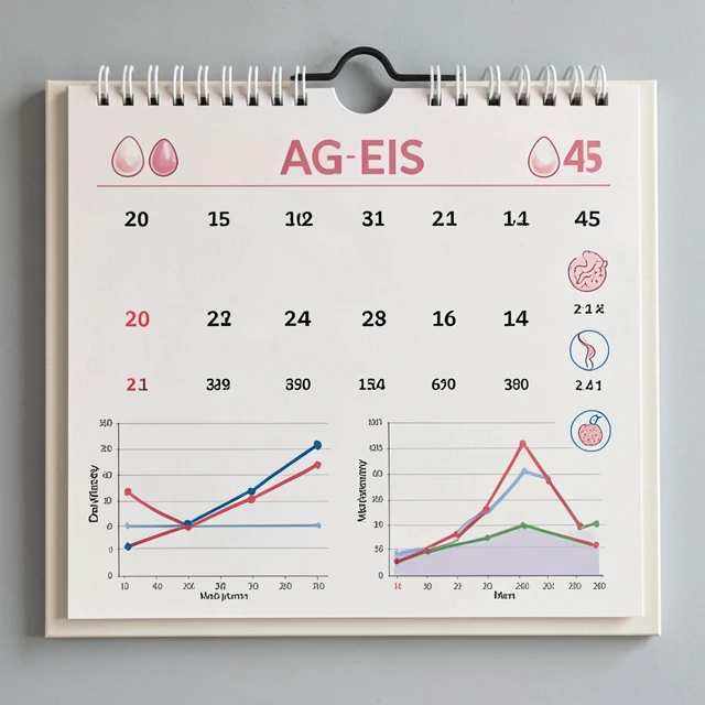 Graph showing effects of age on fertility rates