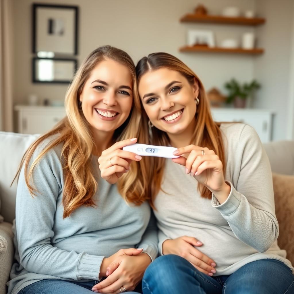 LGBTQ+ couple celebrating a successful fertility journey