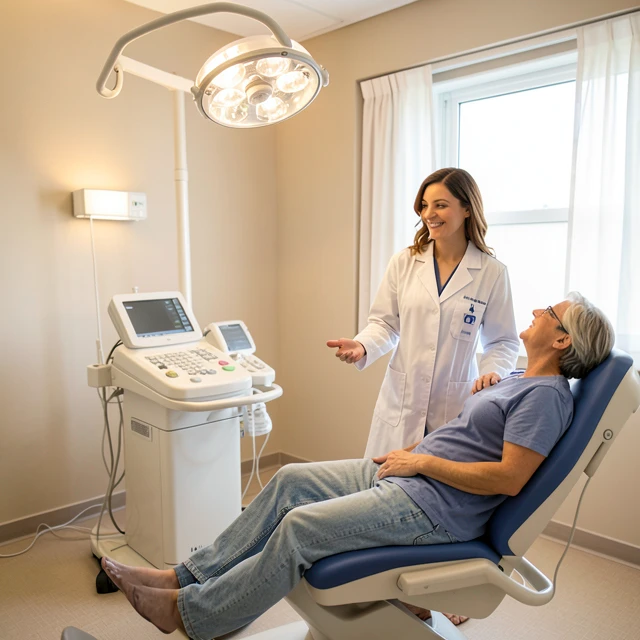 Fertility clinic procedure room setup for egg retrieval