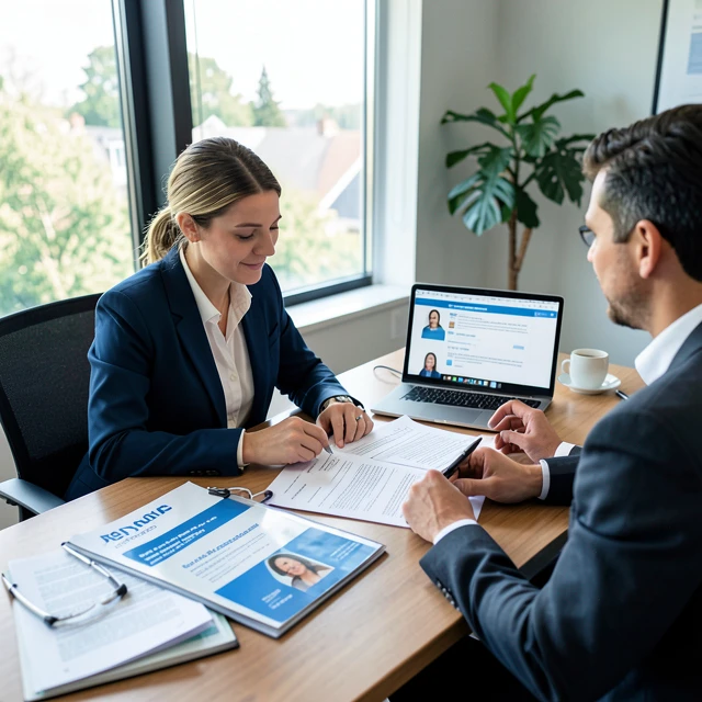 Intended parents discussing legal rights and responsibilities in assisted reproduction with a lawyer