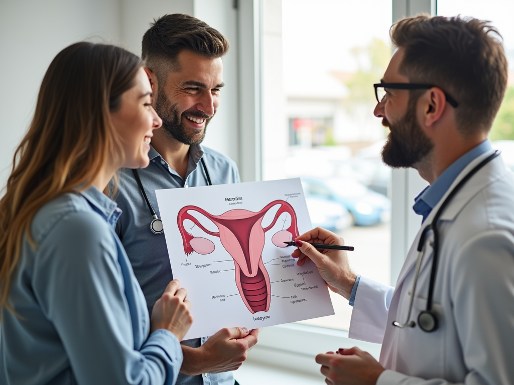 Doctor explaining azoospermia to couple