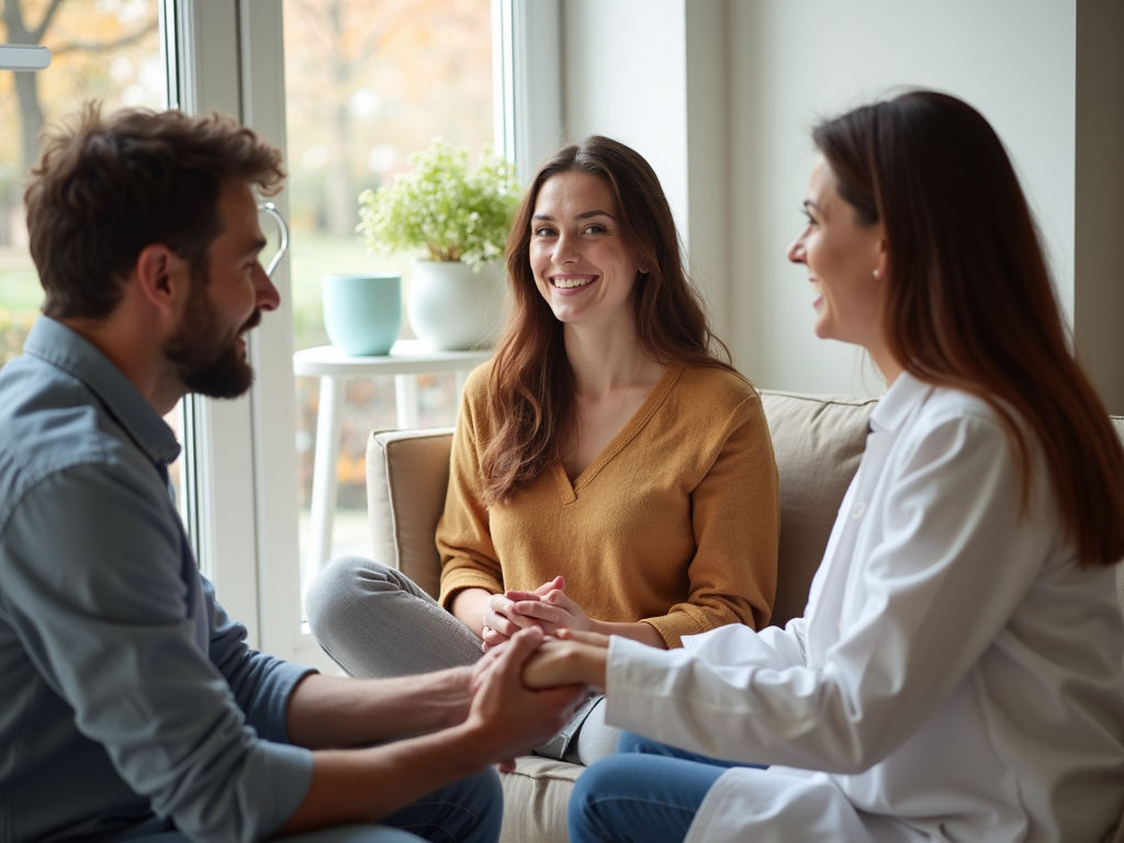 Couple discussing fertility options