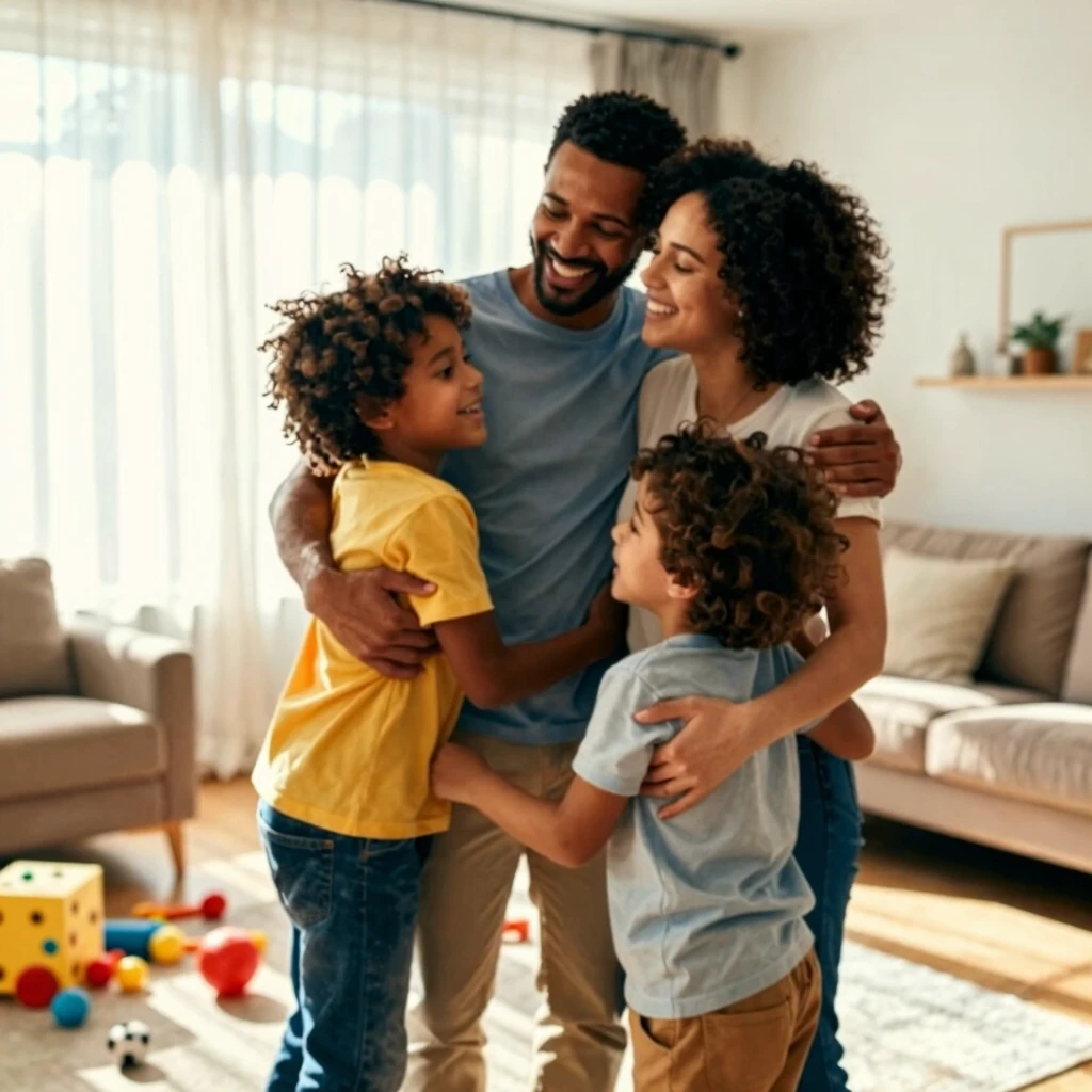Happy family after successful IVF journey