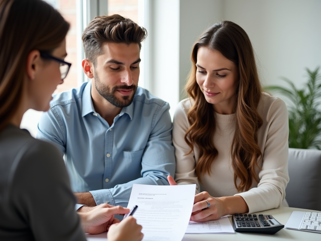 Couple discussing IVF costs with financial advisor