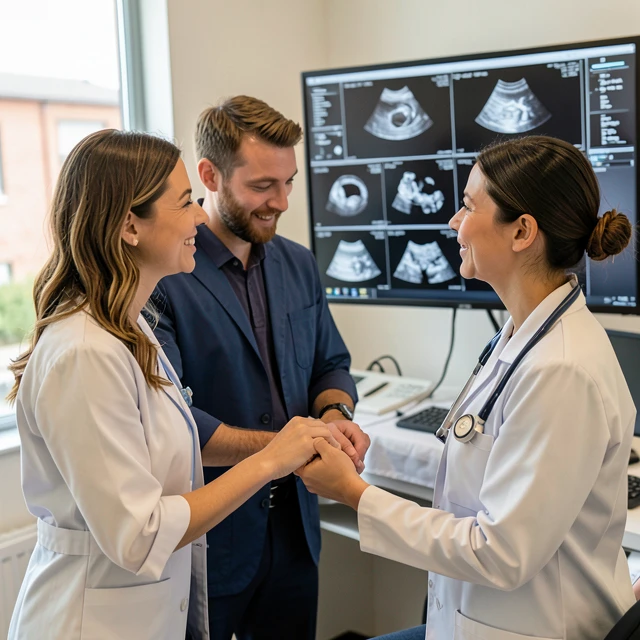 Couple discussing natural cycle IVF options with their doctor