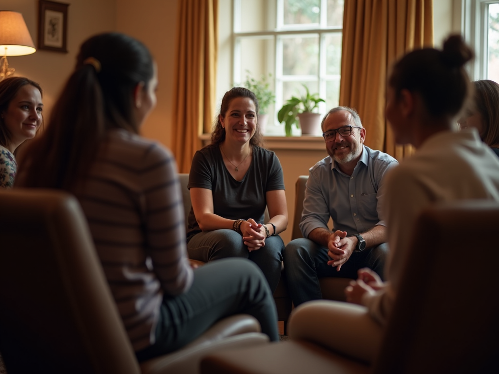 A support group meeting, fostering connection and understanding.