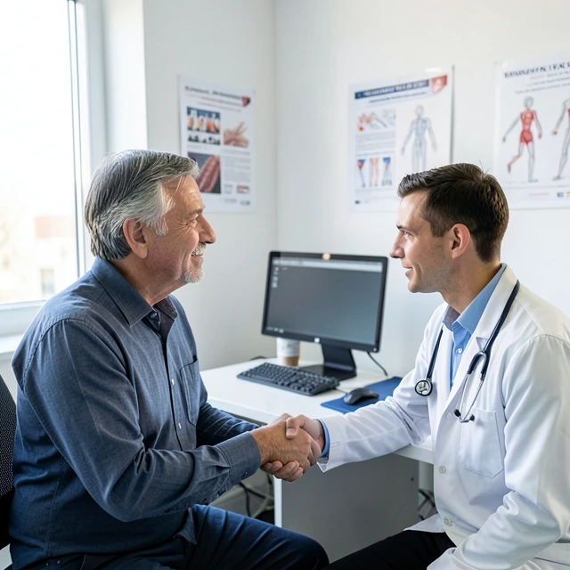 A man consulting a doctor about sexual health concerns