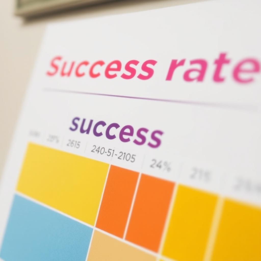Fertility treatment success rate chart displayed in a clinic.